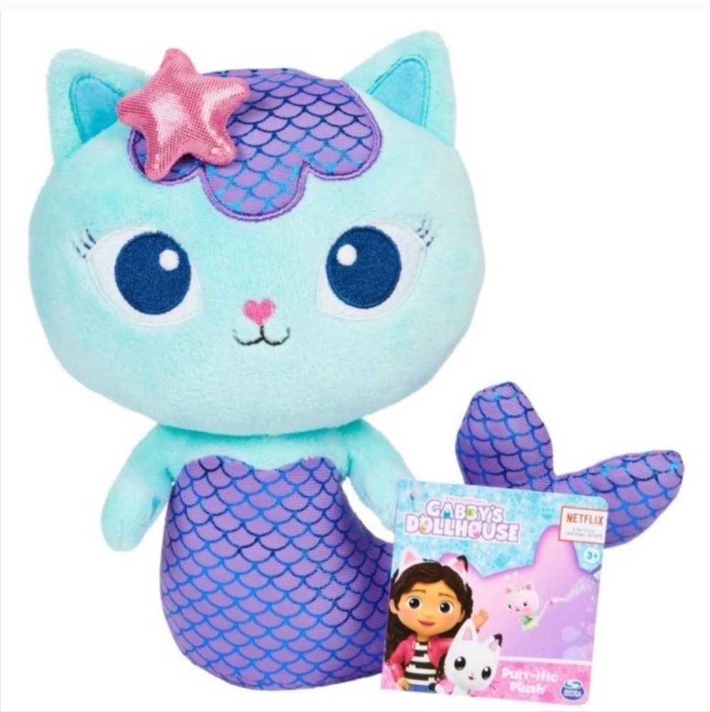 NWT Gabby's Dollhouse Purr-ific Plush Mercat Stuffed Animal Toy Mermid Cat New